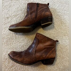 Lucky Brand Brown Leather Ankle Boots